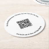 Business QR Code Minimalist Menu Custom ラウンドペーパーコースター (アングル)