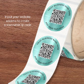 Business QR Code Mint Green ラウンドシール