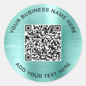 Business QR Code Mint Green ラウンドシール (正面)