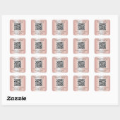 Business QR Code Rose Gold スクエアシール (シート)
