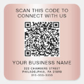 Business QR Code Rose Gold スクエアシール (正面)