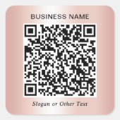 Business QR Code Rose Gold スクエアシール (正面)