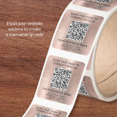 Business QR Code Rose Gold スクエアシール