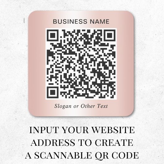 Business QR Code Rose Gold スクエアシール