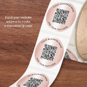Business QR Code Rose Gold ラウンドシール