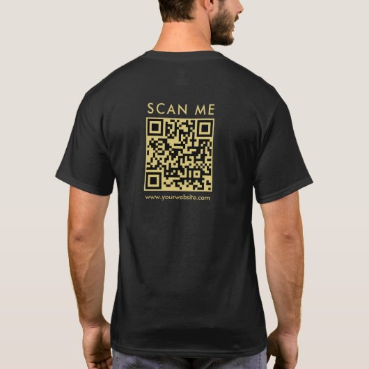 Business QR Code Scan Me Mens Double Sided Print Tシャツ (裏面)