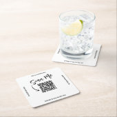 Business QR Code Scan Me Menu Custom スクエアペーパーコースター (インサイチュ)