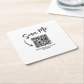Business QR Code Scan Me Menu Custom スクエアペーパーコースター (アングル)