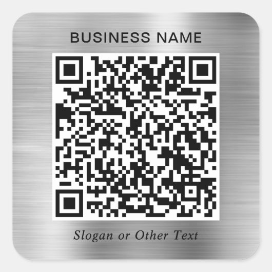 Business QR Code Silver スクエアシール (正面)