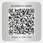 Business QR Code Silver スクエアシール (正面)