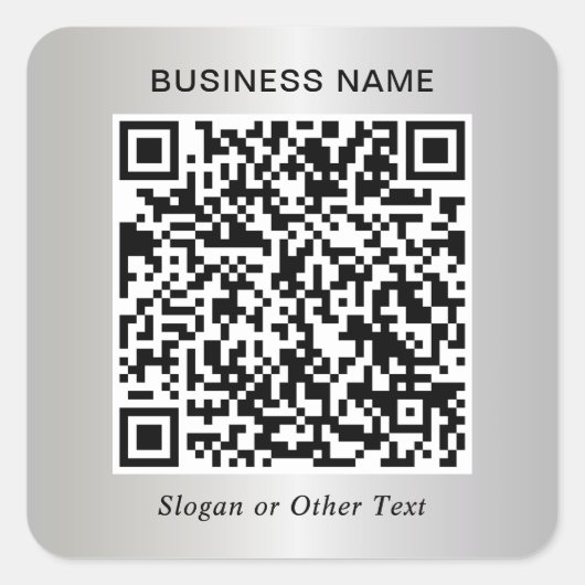 Business QR Code Silver スクエアシール (正面)