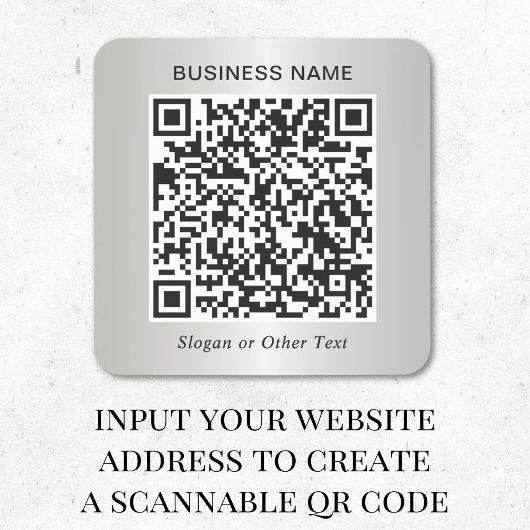 Business QR Code Silver スクエアシール