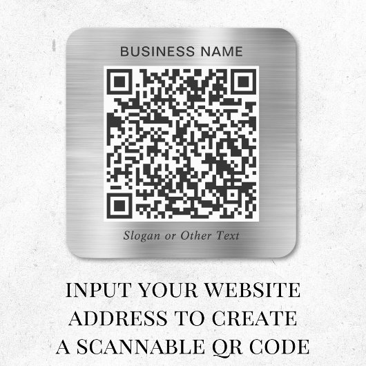 Business QR Code Silver スクエアシール