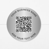 Business QR Code Silver ラウンドシール
