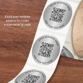 Business QR Code Silver ラウンドシール
