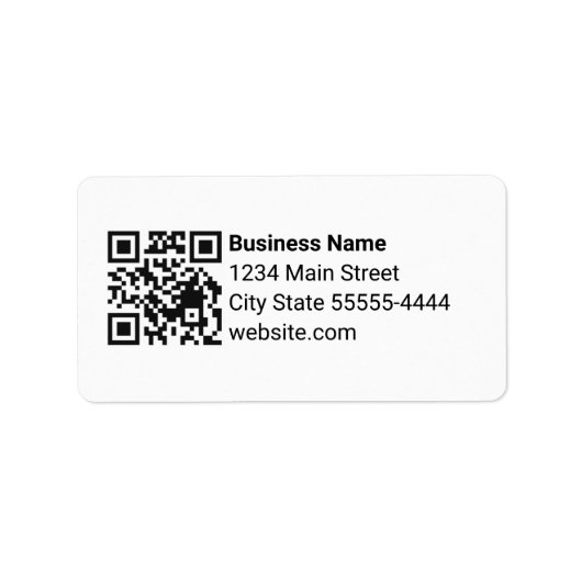 Business QR Code Website Return Address White ラベル (正面)
