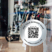 Business QR Code Website Silver Car Window Decal シール