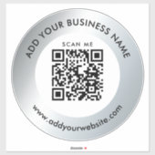Business QR Code Website Silver Car Window Decal シール (シート)