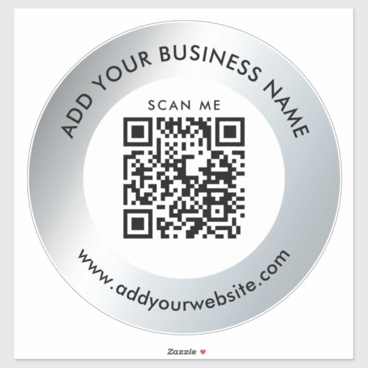 Business QR Code Website Silver Car Window Decal  シール (シート)