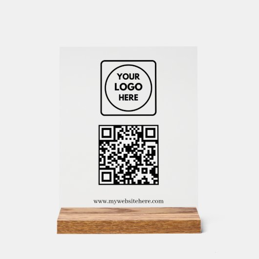 Business QR Website Logo Acrylic Sign アクリルサイン (正面)