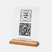 Business QR Website Logo Acrylic Sign アクリルサイン (傾斜)