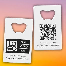 Business Rectangle Logo Text Promo QR Code クレジットカード栓抜き