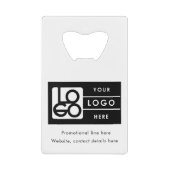 Business Rectangle Logo Text Promo QR Code クレジットカード栓抜き (正面)