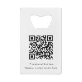 Business Rectangle Logo Text Promo QR Code クレジットカード栓抜き (裏面)