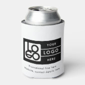 Business Rectangle Logo Text Promo QR Code 缶クーラー (缶正面)