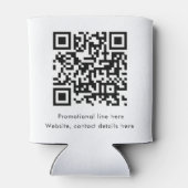 Business Rectangle Logo Text Promo QR Code 缶クーラー (裏面)