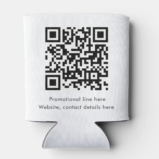 Business Rectangle Logo Text Promo QR Code 缶クーラー (裏面)