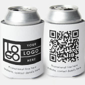 Business Rectangle Logo Text Promo QR Code 缶クーラー