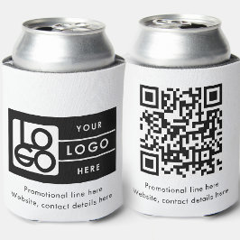 Business Rectangle Logo Text Promo QR Code 缶クーラー