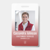 Business Red Gradient企業の従業員IDの写真 バッジ (表面)