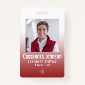 Business Red Gradient企業の従業員IDの写真 バッジ (正面)