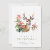 Business Reindeerフローラのクリスマスロ企業のゴ シーズンカード (正面)