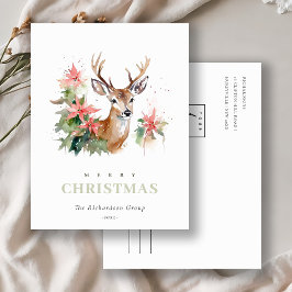 Business Reindeerフローラのクリスマスロ企業のゴ シーズンポストカード