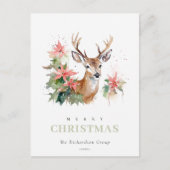 Business Reindeerフローラのクリスマスロ企業のゴ シーズンポストカード (正面)