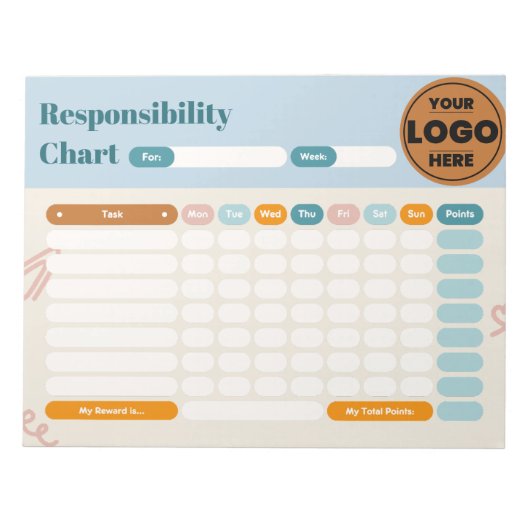 Business Responsibility Chores Chart Logo Checklis ノートパッド (正面)
