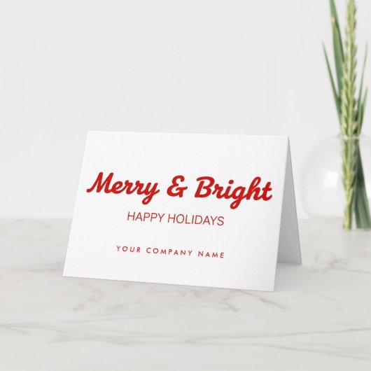 Business Retro Script Merry & Bright シーズンカード (正面)