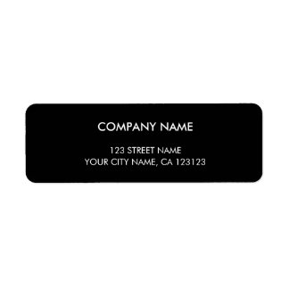 Business Return Address Minimal Black and White ラベル