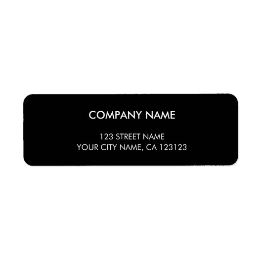 Business Return Address Minimal Black and White ラベル (正面)