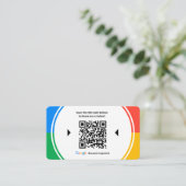 Business Review Link Google 5 StarレビューQRコード 名刺 (スタンド正面)