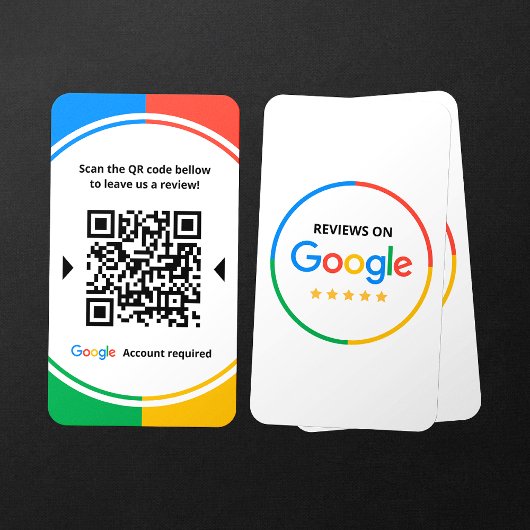 Business Review Link Google 5 StarレビューQRコード 名刺