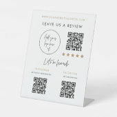 Business Review QR Code Socials Pedestal Scan Sign 台座サイン (正面)