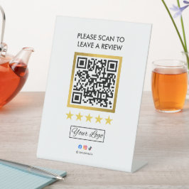 Business Review Tabletop Sign l QR Code 台座サイン