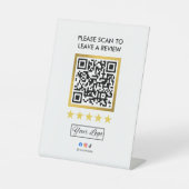 Business Review Tabletop Sign l QR Code 台座サイン (正面)
