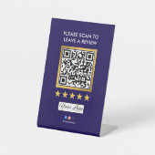 Business Review Tabletop Sign l QR Code 台座サイン (正面)