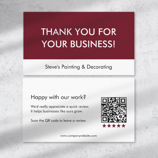 Business Review Thank You QR Code 紹介カード