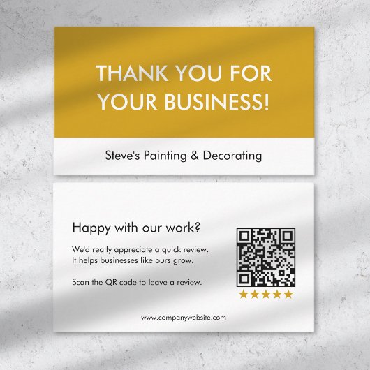 Business Review Thank You QR Code Minimal 紹介カード